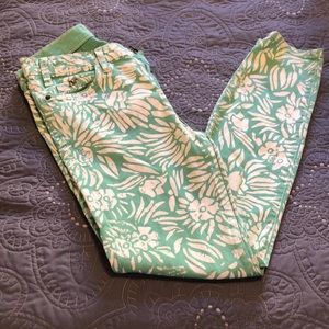 Painted white and light green jeans